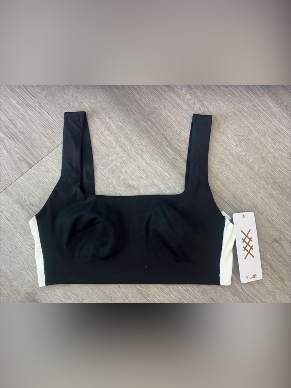 NWT RHONE Black Bralette with Cream Side Panels